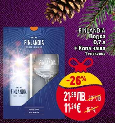 FINLANDIA Водка 0,7 л + Копа чаша