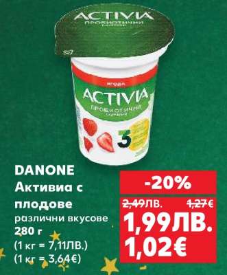 DANONE Активиа с плодове