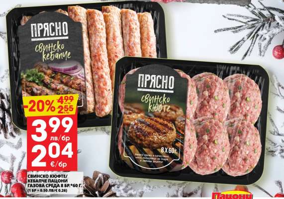 Свинско кюфте/кебапче