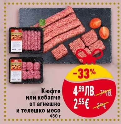 Кюфте или кебапче от агнешко и телешко месо