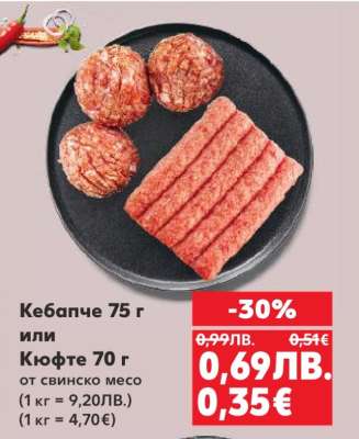 Кебапче 75 г или Кюфте 70 г