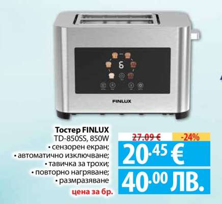 Тостер FINLUX TD-850SS