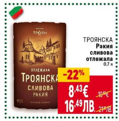 ТРОЯНСКА Ракия сливова отлежала