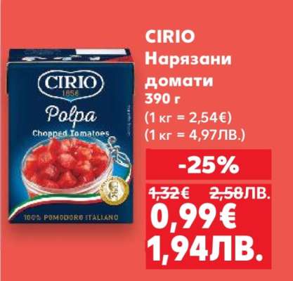CIRIO Нарязани домати