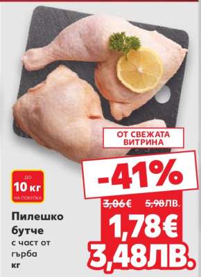 Пилешко бутче с част от гърба кг