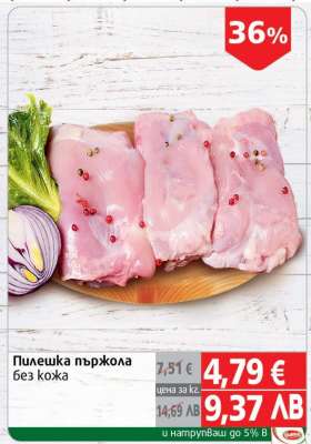 Пилешка пържола без кожа