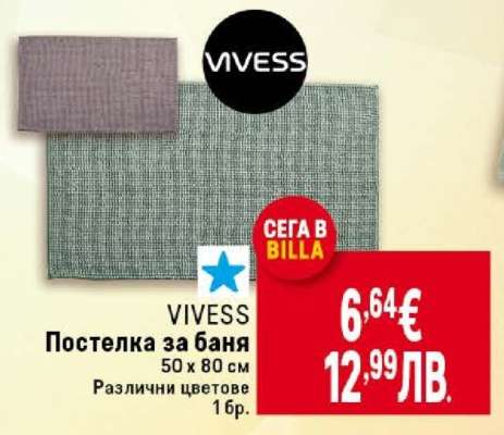 VIVESS Постелка за баня