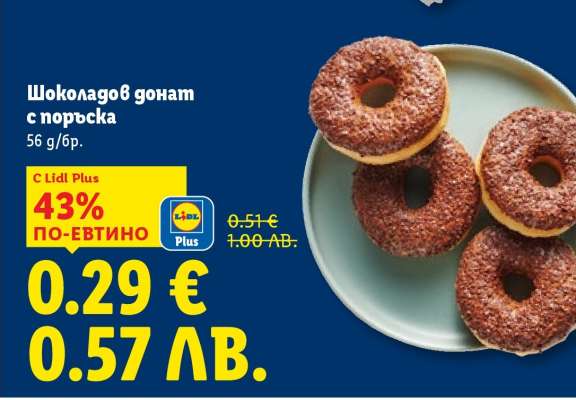 Шоколадов донат с поръска