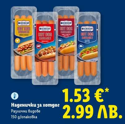 Наденички за хотдог