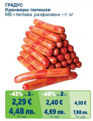 Градус Кренвирш пилешки