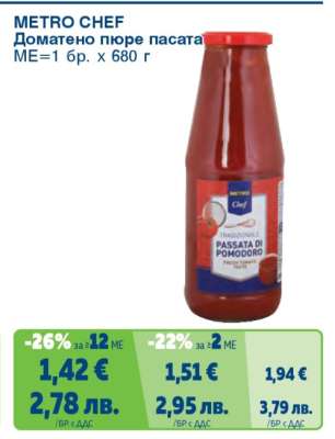 METRO CHEF Доматено пюре пасата