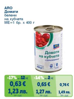 ARO Домати белени на кубчета