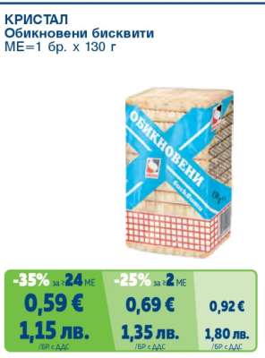 КРИСТАЛ Обикновени бисквити