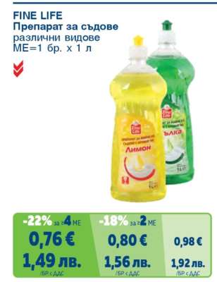 FINE LIFE Препарат за съдове