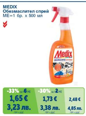 MEDIX Обезмаслител спрей