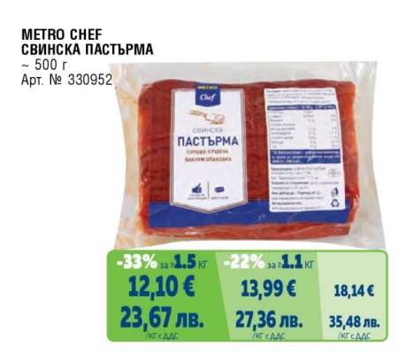 METRO CHEF Свинска пастърма