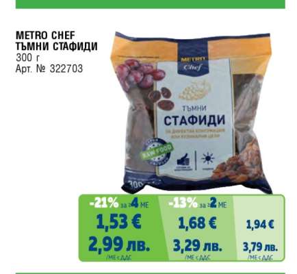 METRO CHEF ТЪМНИ СТАФИДИ