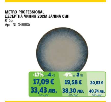METRO PROFESSIONAL ДЕСЕРТНА ЧИНИЯ 20CM JANINA СИН
