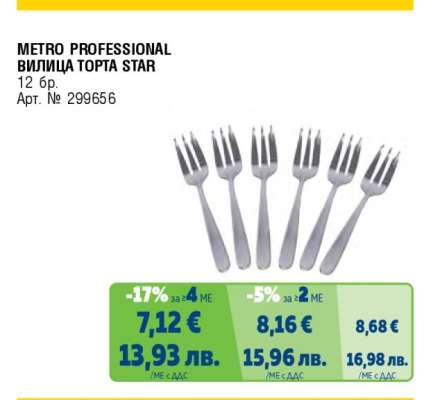 METRO PROFESSIONAL ВИЛИЦА ТОРТА STAR