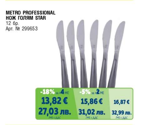 METRO PROFESSIONAL НОЖ ГОЛЯМ STAR