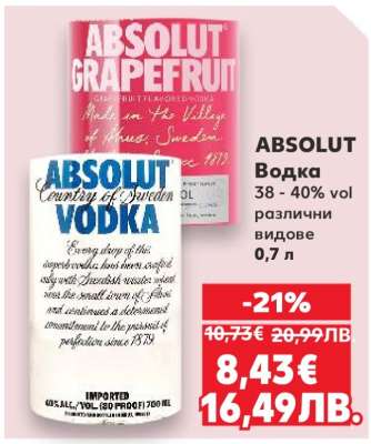 ABSOLUT Водка