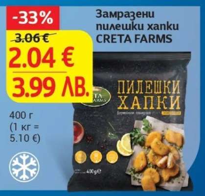 Замразени пилешки хапки CRETA FARMS