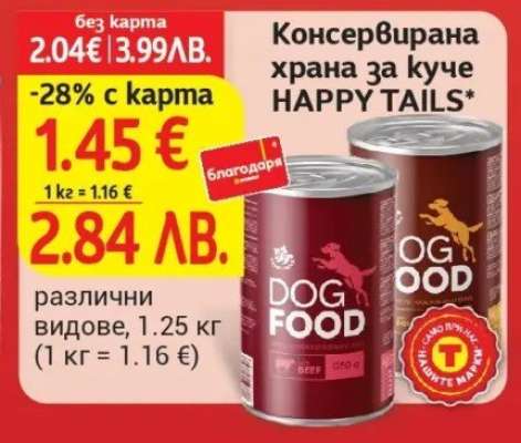Консервирана храна за куче HAPPY TAILS