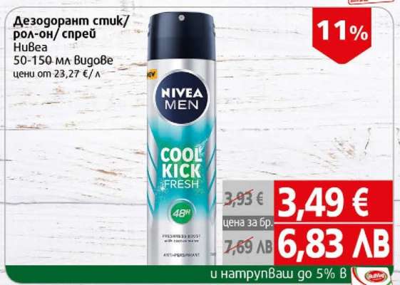 Дезодорант стик/рол-он/спрей Нивеа