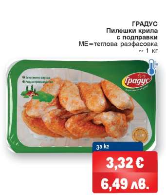 ГРАДУС Пилешки крила с подправки