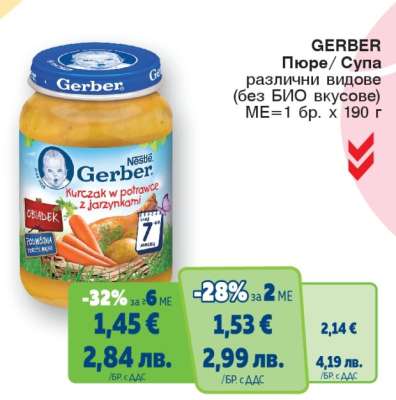 GERBER Пюре/Супа