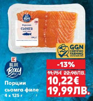 Порции сьомга филе