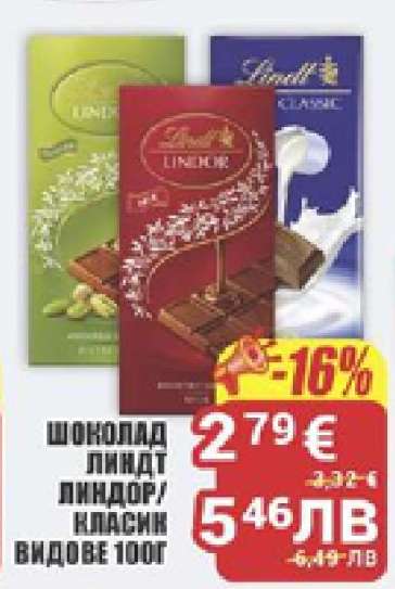 Шоколад Линдт Линдор/Класик