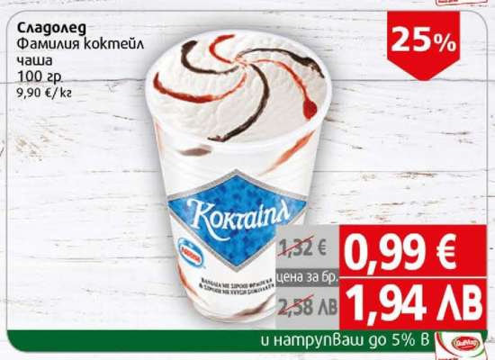 Сладолед Фамилия коктейл чаша