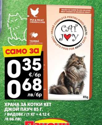 ХРАНА ЗА КОТКИ КЕТ ДЖОЙ ПАУЧ 85 г