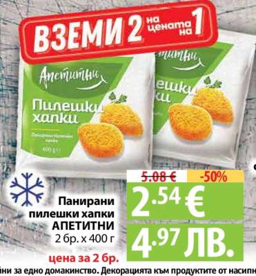 Панирани пилешки хапки АПЕТИТНИ