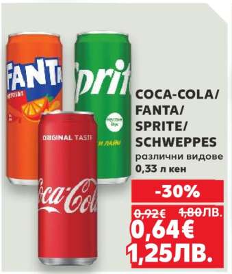 COCA COLA/FANTA/SPRITE/SCHWEPPES