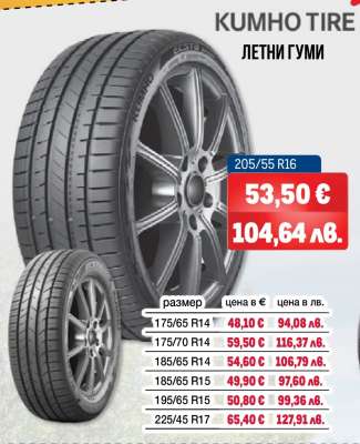 KUMHO TIRE ЛЕТНИ ГУМИ