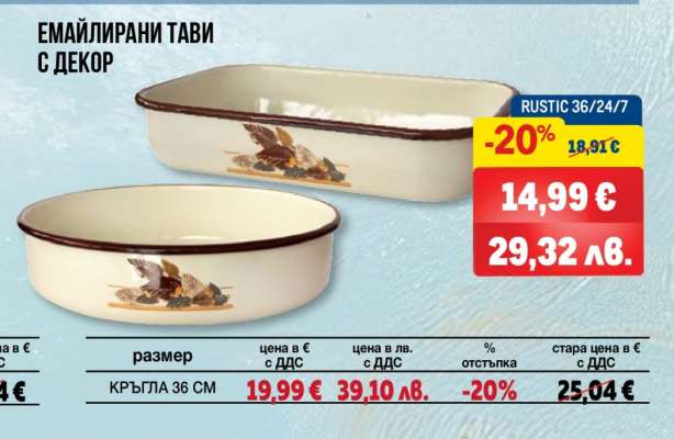 Емайлирани тави с декор