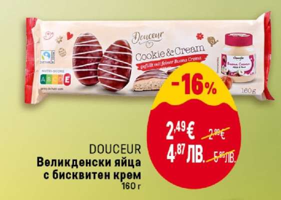 DOUCEUR Великденски яйца с бисквитен крем