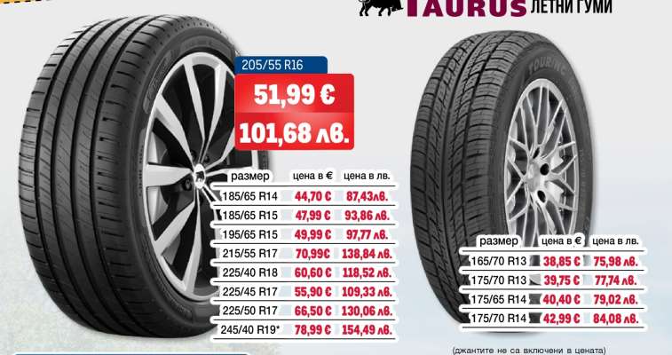 TAURUS летни гуми 205/55 R16