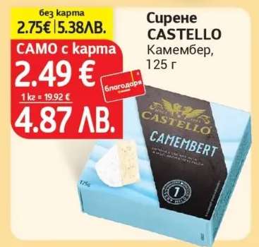 Сирене CASTELLO Камембер