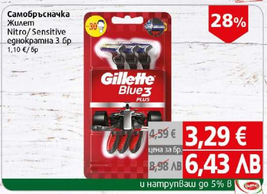 Самобръсначка Gillette Blue 3 Plus