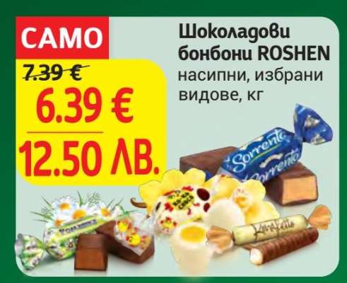 Шоколадови бонбони Roshen