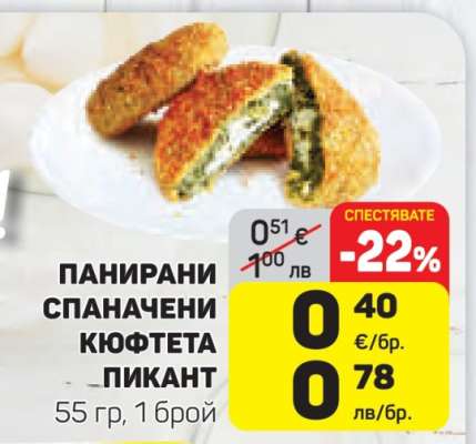 ПАНИРАНИ СПАНАЧЕНИ КЮФТЕТА ПИКАНТ