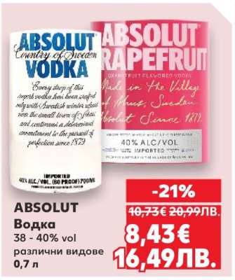 ABSOLUT Водка
