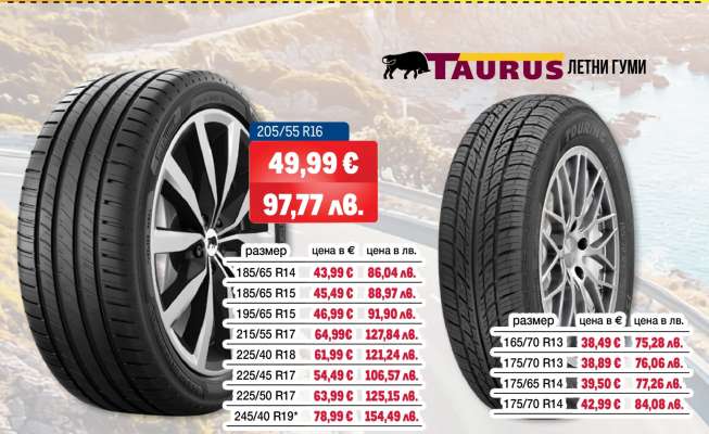 TAURUS летни гуми 205/55 R16
