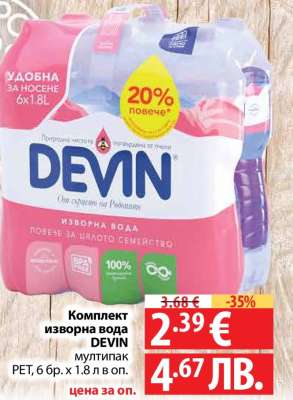 Комплект изворна вода DEVIN