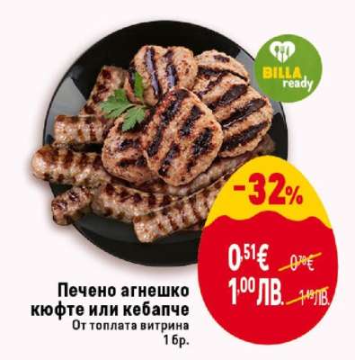 Печено агнешко кюфте или кебапче