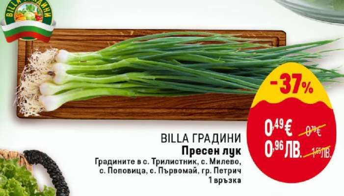 BILLA ГРАДИНИ Пресен лук