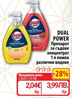 DUAL POWER Препарат за съдове концентрат